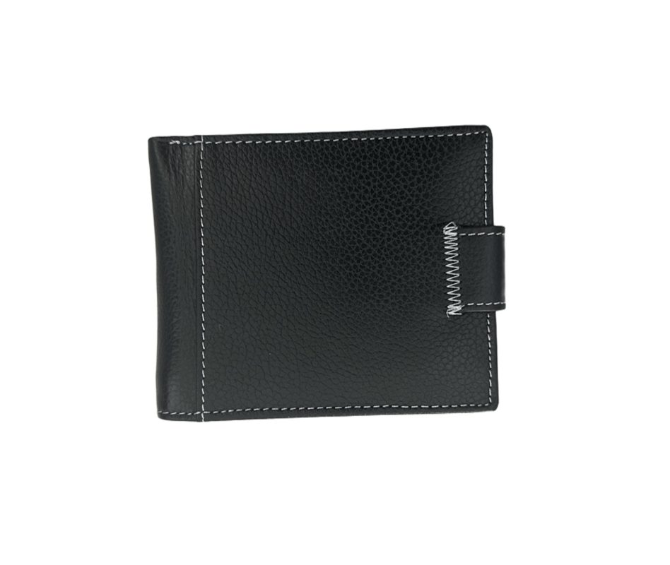 Мъжки портфейл от естествена кожа в черен цвят – код: MDW-208В-1 MD Style