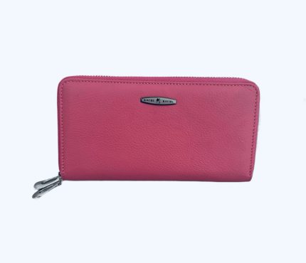 Дамско портмоне от естествена кожа в розов цвят – код: MDW-К-9036-3-Н09-2 MD Style