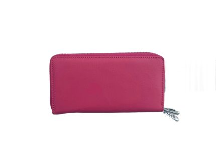 Дамско портмоне от естествена кожа в розов цвят – код: MDW-К-9036-3-Н09-2 MD Style
