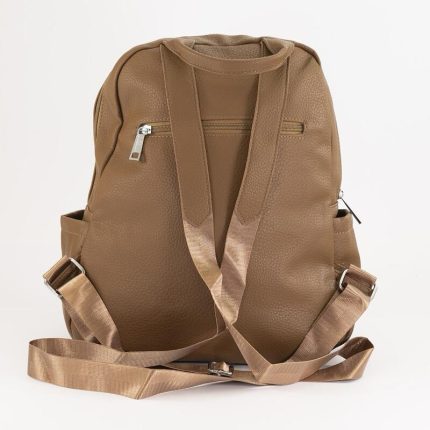 Дамска раница от еко кожа и еко плюш в светло кафяв цвят – код: 0021-2 MD Style