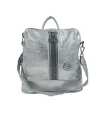Дамска раница Berlina от висококачествена еко кожа в сребрист цвят – код: 1561-1 MD Style
