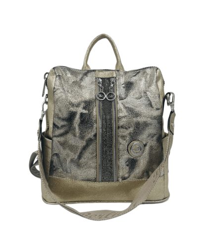 Дамска раница Berlina от висококачествена еко кожа в сребрист цвят – код: 1561-1 MD Style