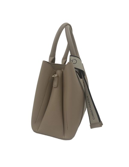 Дамска чанта от еко кожа в бежов цвят – код: 942-1-1 MD Style