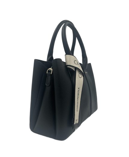 Дамска чанта от еко кожа в черен цвят – код: 942-1-2 MD Style