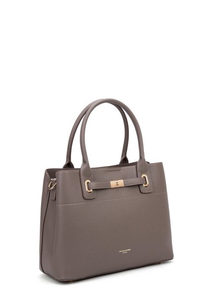 Дамска чанта от еко кожа David Jones в сиво – кафяв цвят – код: CM7744-3 MD Style