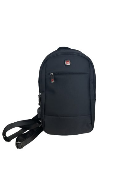 Мъжка еднорамка/раничка от текстил в черен цвят - код: 17582