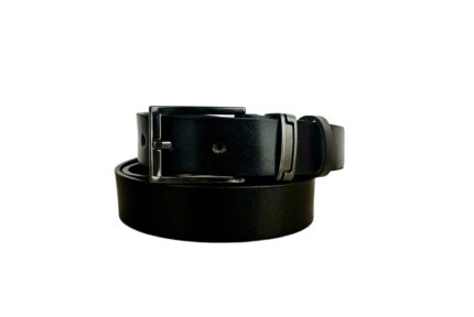 Мъжки колан от естествена кожа в черен цвят MD Style