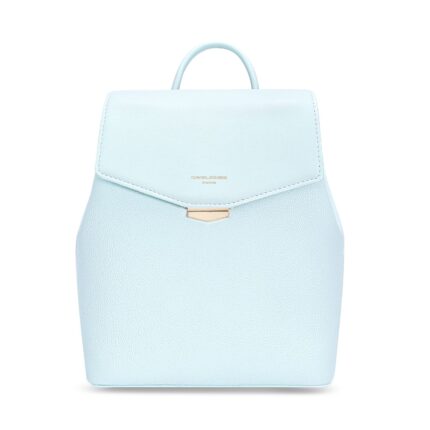 Дамска раница от висококачествена еко кожа David Jones в светло син цвят - код: D7492