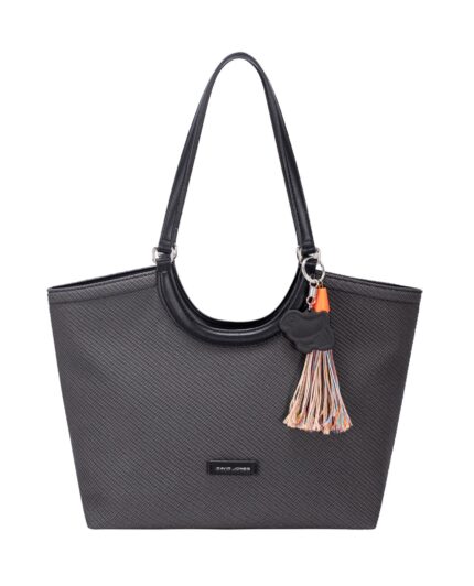 Дамска чанта от висококачествена  еко кожа David Jones в черен цвят – код: СМ8380 MD Style