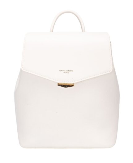 Дамска раница от висококачествена еко кожа David Jones в цвят кокосов крем- код: D7492-3 MD Style