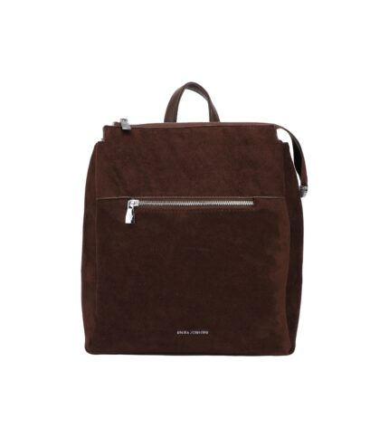 Дамска раница от висококачествена велурена еко кожа Regina Schrecker в цвят шоколад – код: RS6052-3 MD Style