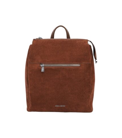 Дамска раница от висококачествена велурена еко кожа Regina Schrecker в кафяв цвят – код: RS6052 MD Style