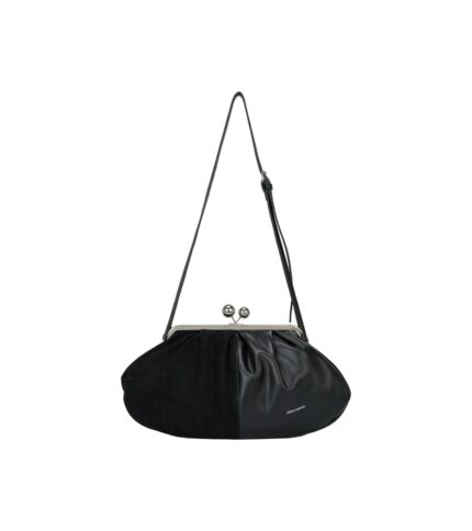 Дамска чанта/клъч от висококачествена еко кожа Regina Schrecker в черен цвят – код: RS5971-2 MD Style