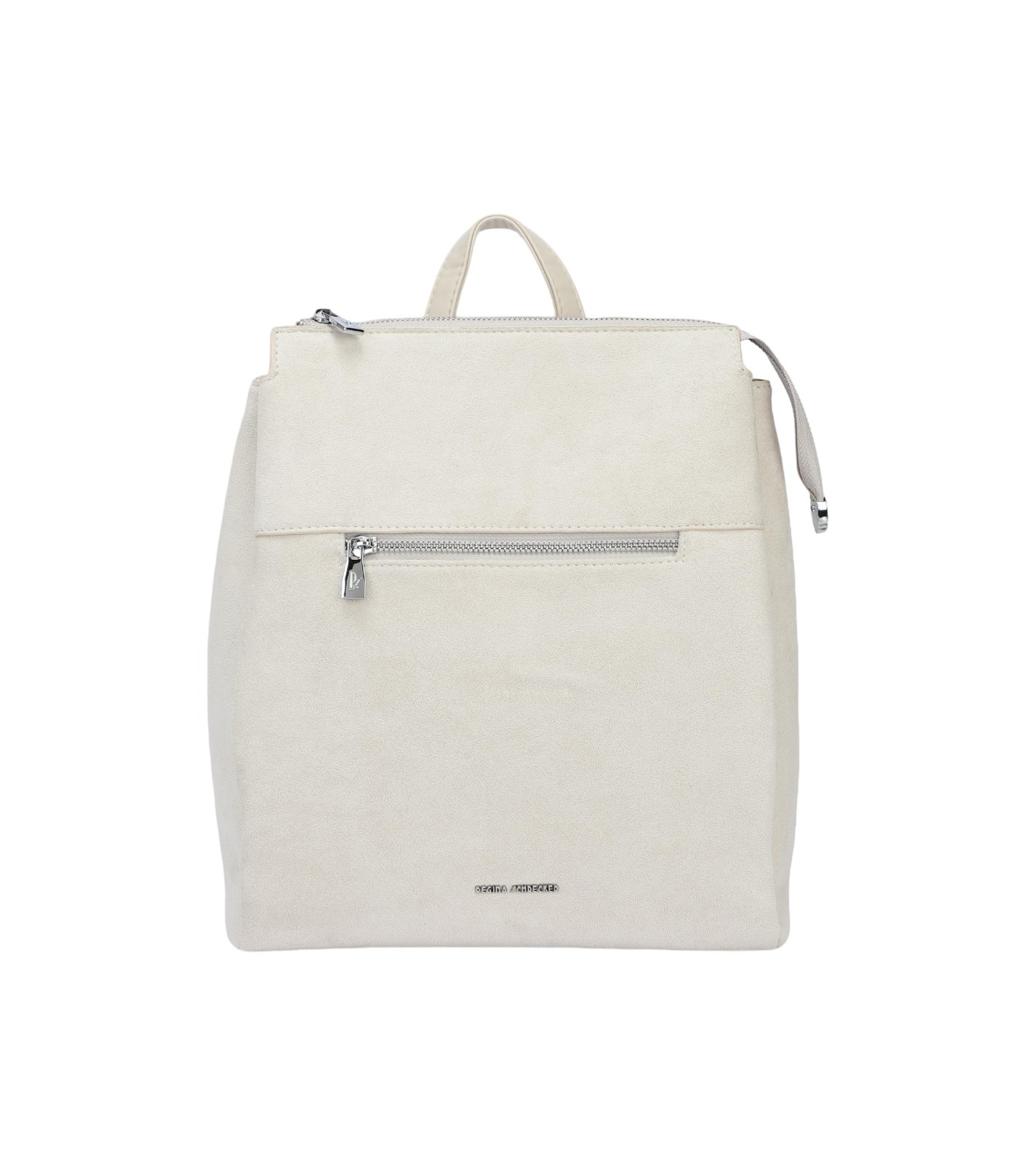 Дамска раница от висококачествена велурена еко кожа Regina Schrecker в светло бежов цвят – код: RS6052-4 Дамска раница от висококачествена велурена еко кожа Regina Schrecker в светло бежов цвят – код: RS6052-4 MD Style