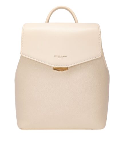 Дамска раница от висококачествена еко кожа David Jones в бежов цвят - код: D7492-1