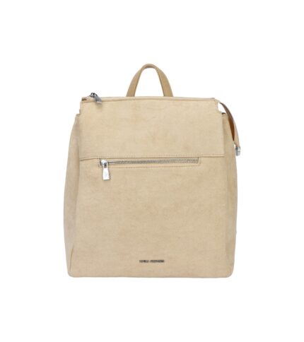 Дамска раница от висококачествена велурена еко кожа Regina Schrecker в бежов цвят – код: RS6052-2 MD Style