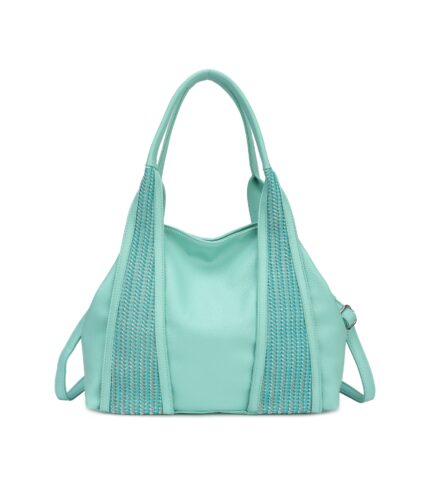 Дамска чанта от висококачествена еко кожа в синьо-зелен цвят (тюркоаз)- код: MC631-5 MD Style