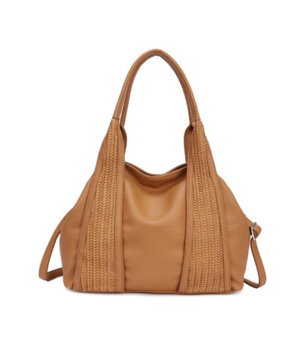 Дамска чанта от висококачествена еко кожа в кафяв цвят - код: MC631-1