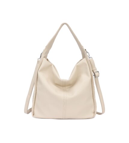 Дамска чанта тип торба от висококачествена еко кожа в бежов цвят – код: MC630-2 MD Style