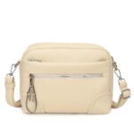 Дамска кросбоди чанта от висококачествена еко кожа в бежов цвят – код: MC710 MD Style