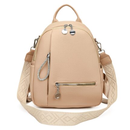 Дамска раница от висококачествена еко кожа в цвят каки – код: MC750 MD Style