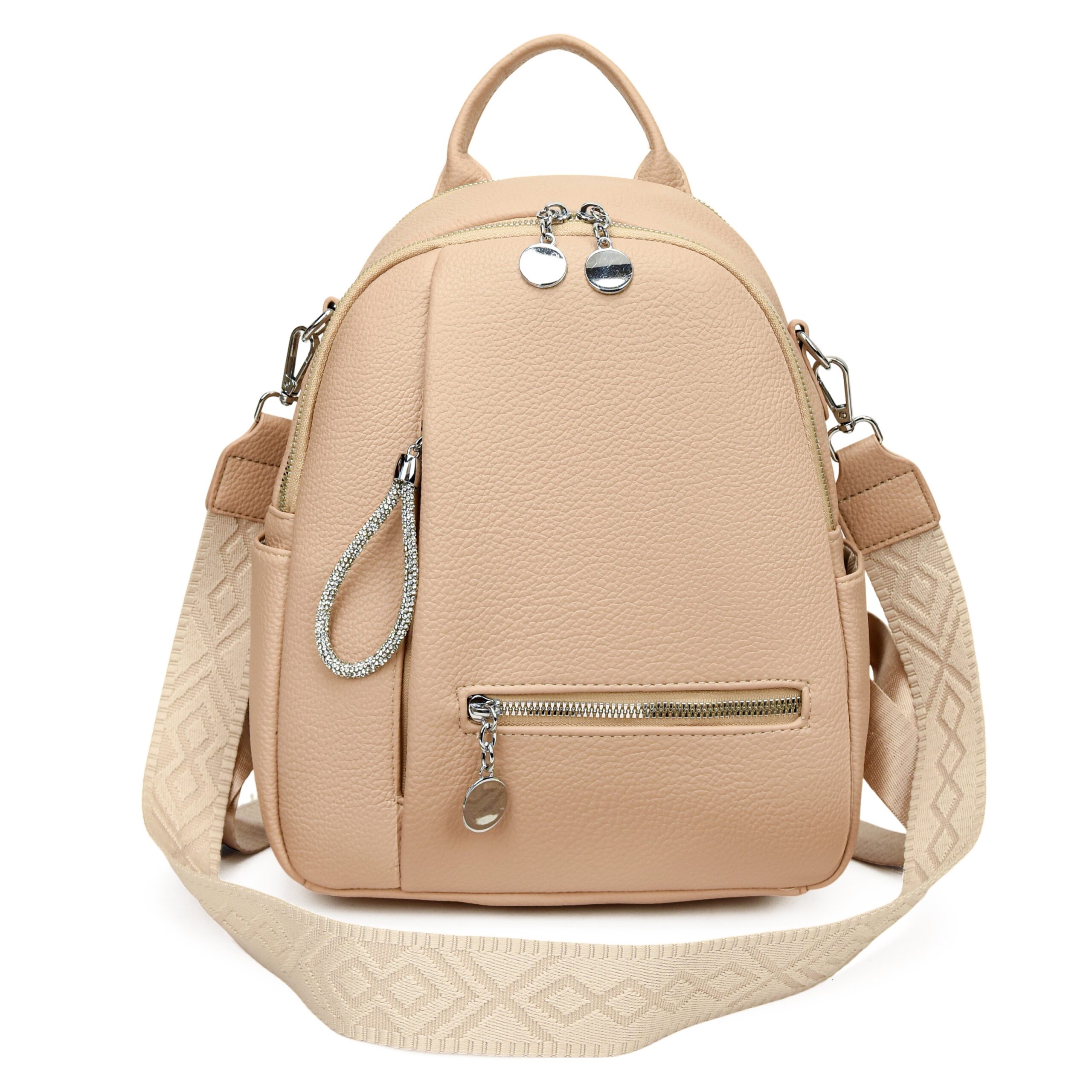 Дамска раница от висококачествена еко кожа в цвят каки – код: MC750 Дамска раница от висококачествена еко кожа в цвят каки – код: MC750 MD Style