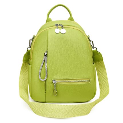 Дамска раница от висококачествена еко кожа в зелен цвят - код: MC750-2