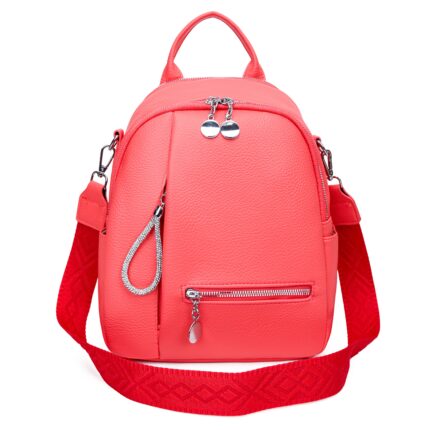 Дамска раница от висококачествена еко кожа в цвят диня – код: MC750-4 MD Style