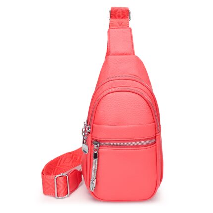 Дамска еднорамка от висококачествена еко кожа в цвят диня – код: MC716-2 MD Style