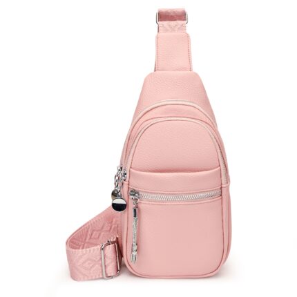 Дамска еднорамка от висококачествена еко кожа в розов цвят - код: MC716-4