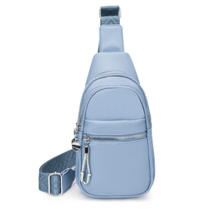 Дамска еднорамка от висококачествена еко кожа в син цвят - код: MC716-5