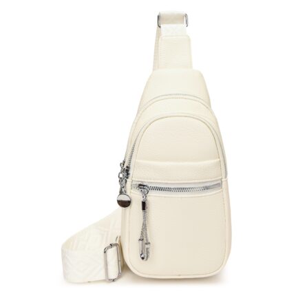 Дамска еднорамка от висококачествена еко кожа в бял цвят - код: MC716-6