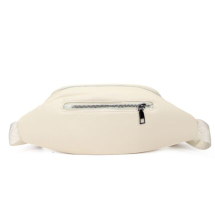 Дамска чанта за кръста / паласка от висококачествена еко кожа в бял цвят – код: MC715-1 MD Style