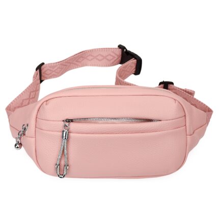 Дамска чанта за кръста / паласка от висококачествена еко кожа в розов цвят – код: MC715-2 MD Style