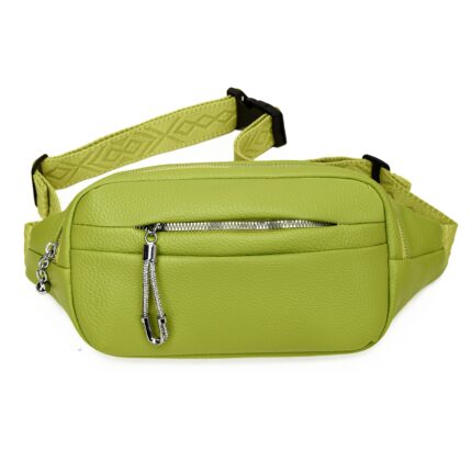 Дамска чанта за кръста / паласка от висококачествена еко кожа в зелен цвят – код: MC715-4 MD Style