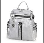 Дамска раница от висококачествена еко кожа в сребрист цвят – код: 139 MD Style
