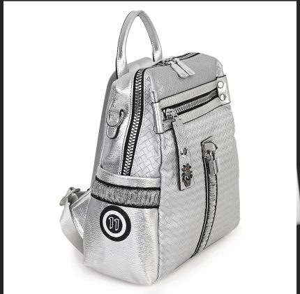 Дамска раница от висококачествена еко кожа в сребрист цвят – код: 139 MD Style